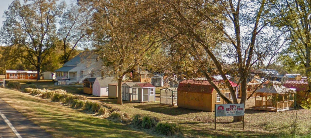 Street view of Village Barns during fall