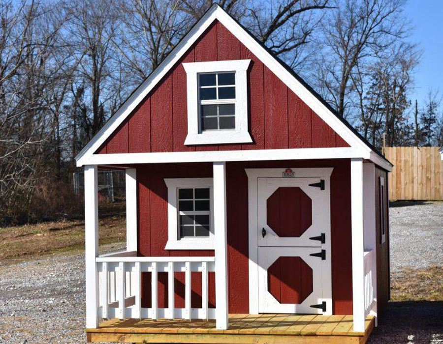 Red and white hideout playhouse