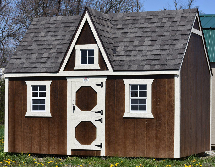 Village Barns - brown and white Victorian playhouse